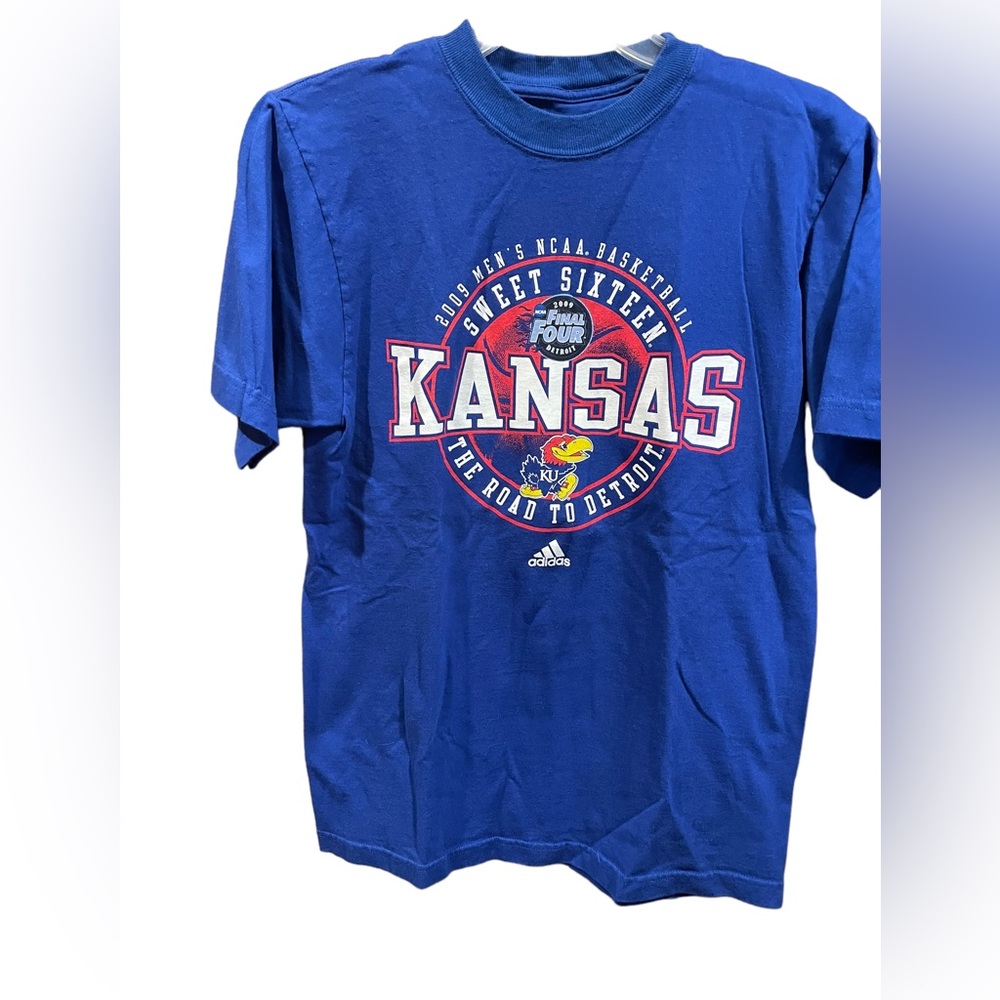 Adidas KU Jayhawks Road to Final Four Detroit 2009 Unisex Graphic Tee Small